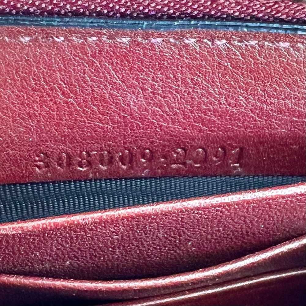 Gucci Burgundy Leather Zip Around Wallet with Green-Red Web Stripe - Picture 7 of 8